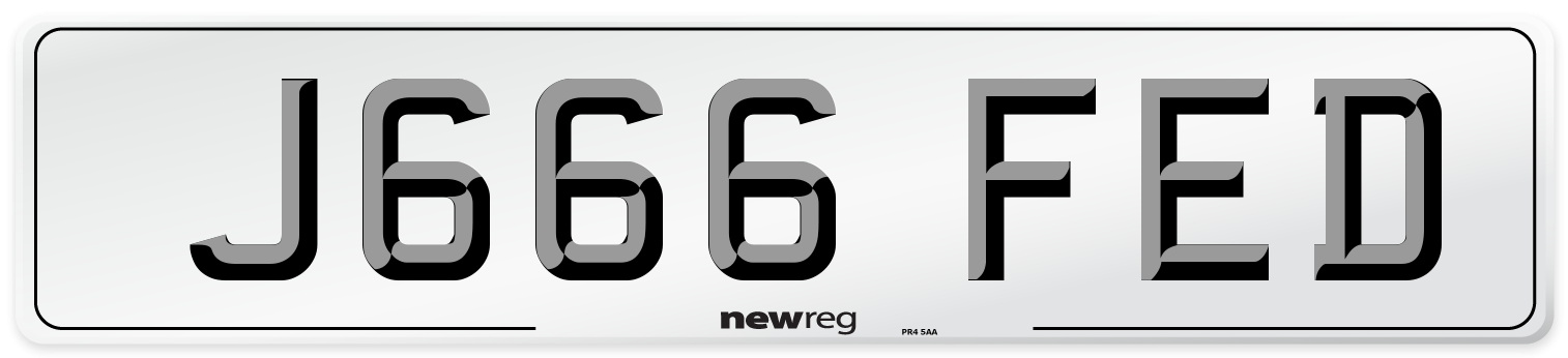 J666 FED Number Plate from New Reg